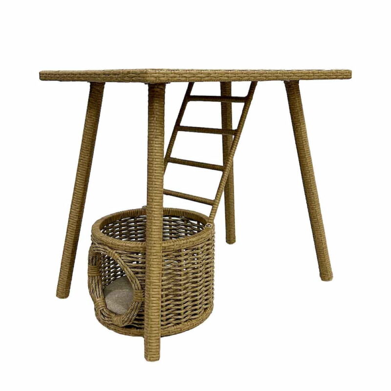 Handwoven Dual-Purpose Coffee Table & Pet Bed - Image 2