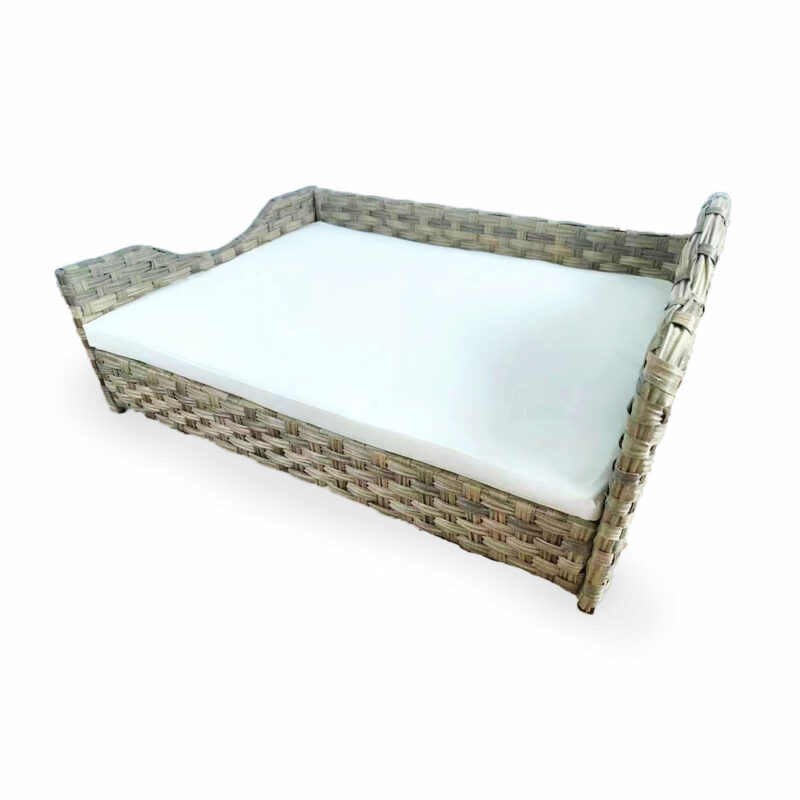 Rattan Pet Sofa, Raised Wicker Dog Bed, Cat Couch - Image 2