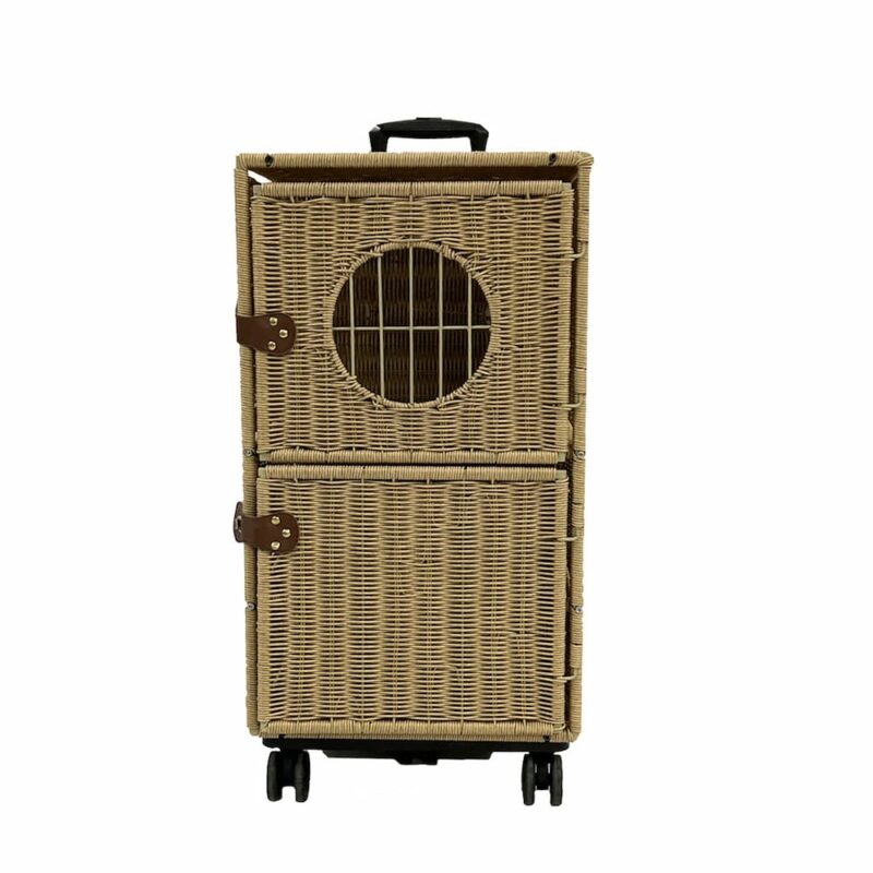 Puppy Carrier, Hand woven Portable Cat Travel Suitcase