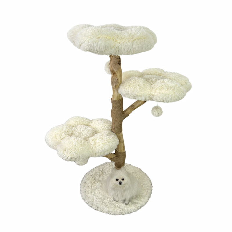 Cute cat tree with replaceable scratching pad
