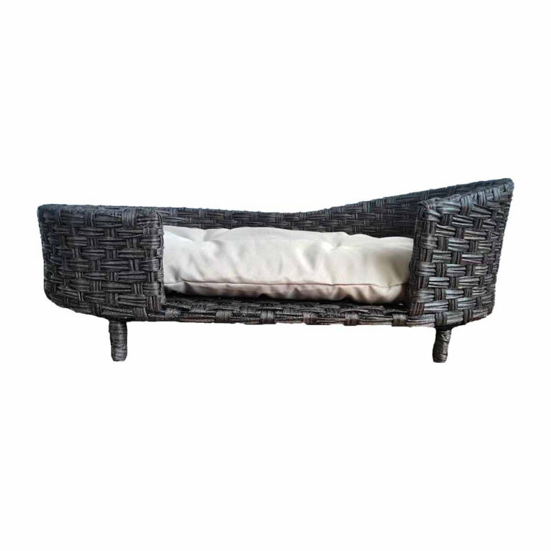 Wicker Dog Sofa with Soft Water-resistant Cushion - Image 3