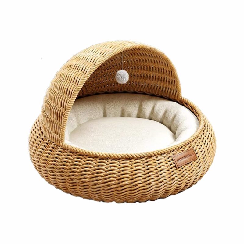 Rattan cat basket bed