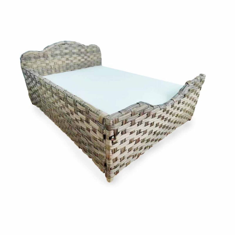Rattan Pet Sofa, Raised Wicker Dog Bed, Cat Couch - Image 4
