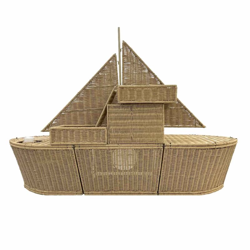 Handwoven Sailboat Pet Bed for Cats & Dogs – Indoor/Outdoor Waterproof Pet Furniture - Image 5