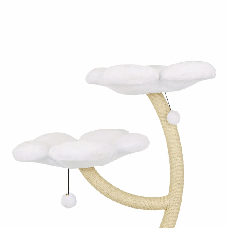 White large cat tree with cat nest - Image 3