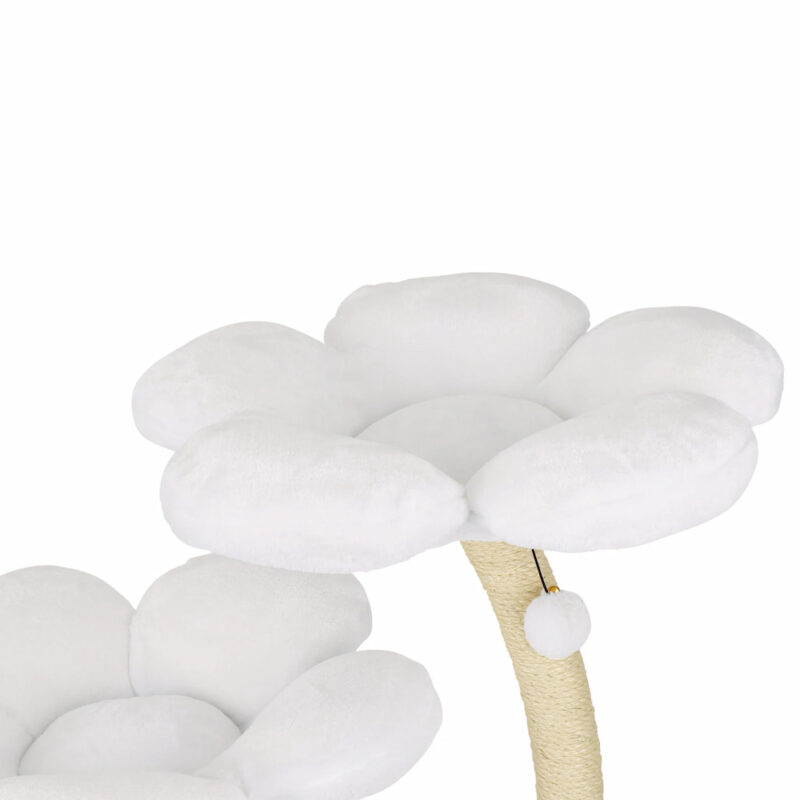 White large cat tree with cat nest - Image 4