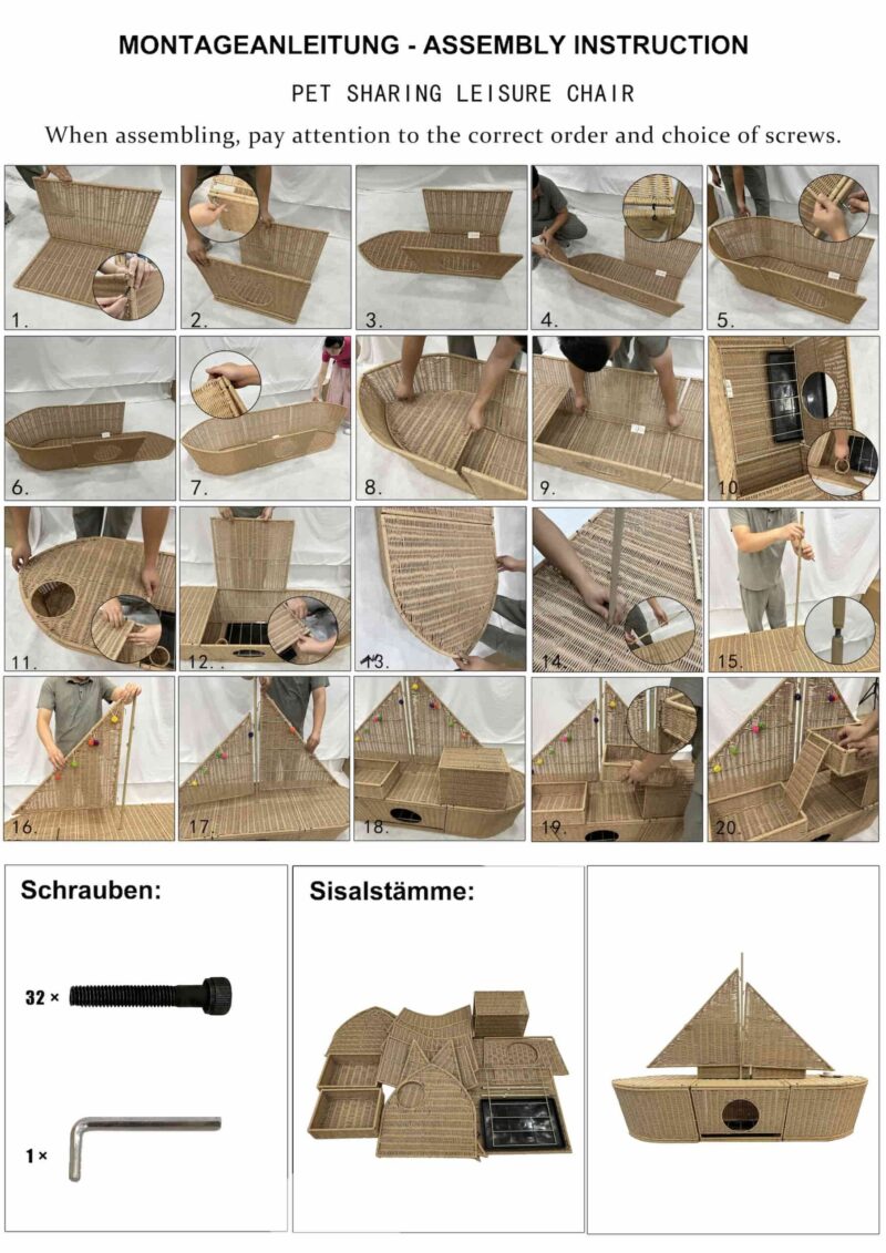 Handwoven Sailboat Pet Bed for Cats & Dogs – Indoor/Outdoor Waterproof Pet Furniture - Image 7
